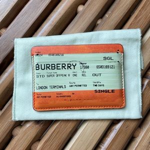 BURBERRY LEATHER CARD CASE TRAIN TICKET PRINT